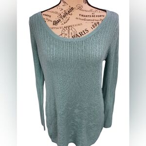 Soft Surroundings Teal Crew Neck Sweater